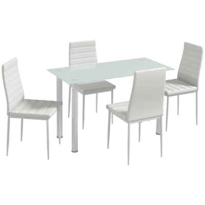 Ensemble de table à manger Acier Blanc HOMCOM