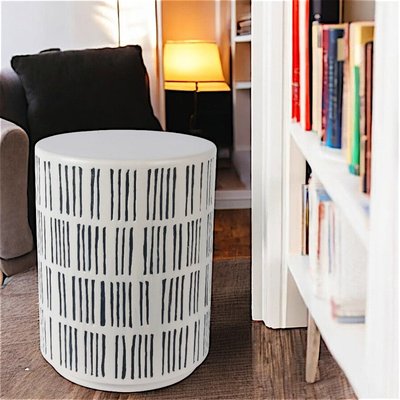 Table d'appoint ronde manguier blanc et noir NOVA PIER IMPORT