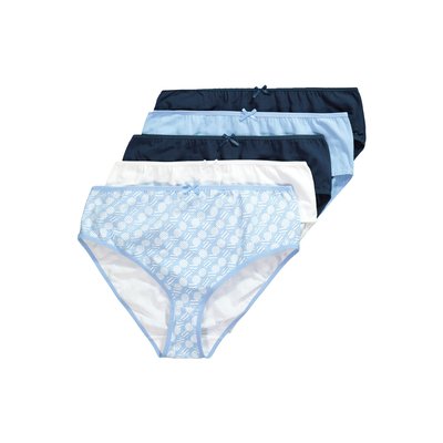 Culottes midi, lot de 5, pois/couleur unie ULLA POPKEN