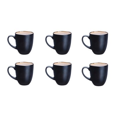 Lot de 6 mugs en grès, IRIS BJORN