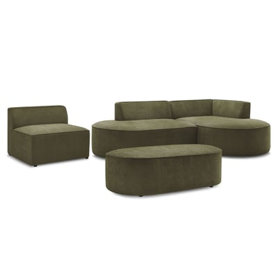 Canapé modulable 6 places en tissu texturé, ROUSSEAU BOBOCHIC