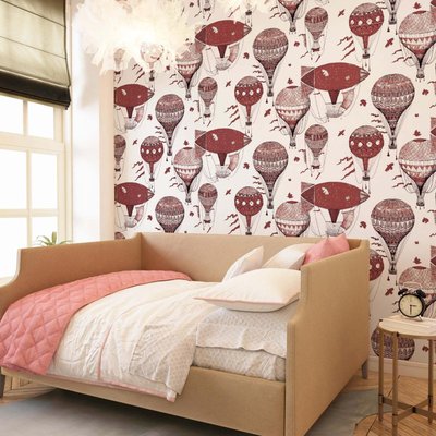 Papier peint pour enfant avec mongolfières - 340x260 cm (l x h) LA TOUCHE ORIGINALE