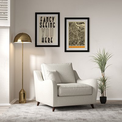 Amelia Woven Armchair with Dark Wood Legs SO'HOME