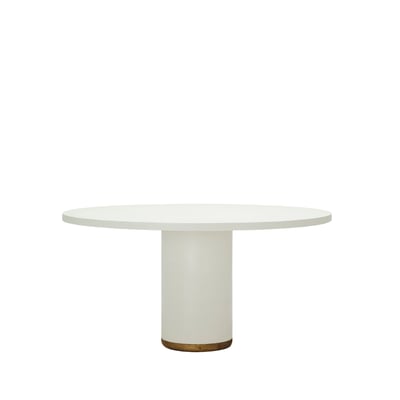 Table à manger en microciment couleur terre 110 cm - JARA HANNUN
