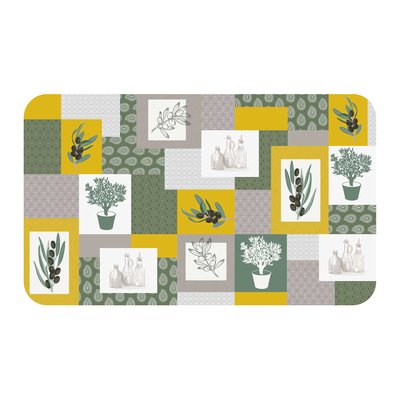 Tapis flanelle graziella olive DOUCEUR D'INTÉRIEUR