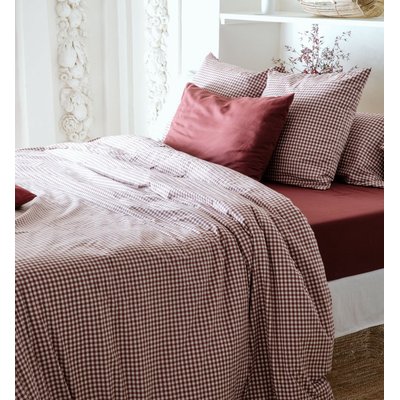 Housse de couette adulte en percale de coton bio, VICHY KADOLIS