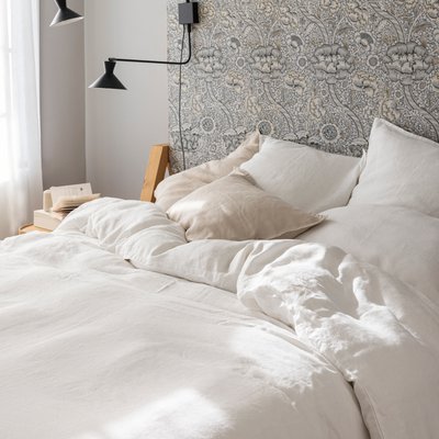 Housse de couette en chanvre lavé, CHANVRE DÉLICAT BLANC CERISE