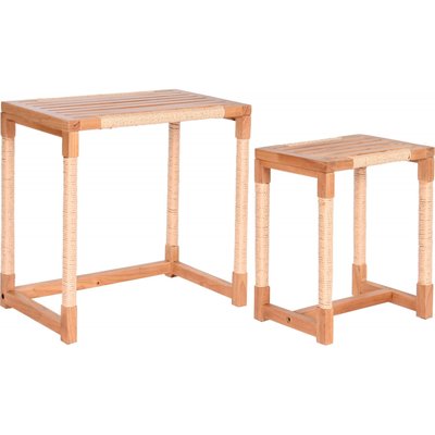 Tables gigognes épicéa et corde Mediterraneo RECOLLECTION