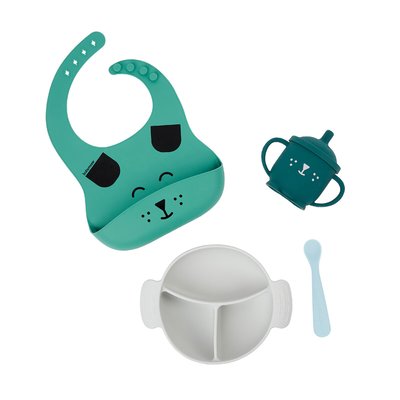 Kit LEARN'ISY Chien (bol + cuillère + bavoir + tasse en silicone) BABYMOOV