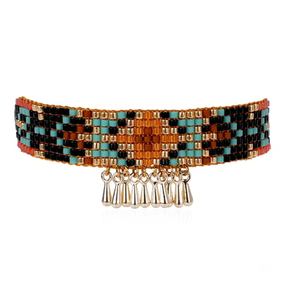 Bracelet perles tissées et cabochon central PRAVEEN HIPANEMA