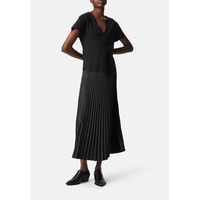 Robe longue bi-matière plissée IKKS