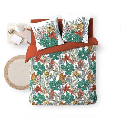Housse de couette + 2 taies Gaze de coton Collection Fleur et Palombe DOUCEUR D'INTÉRIEUR