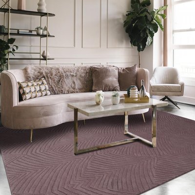 Tapis salon et chambre fait à la main en laine motif faux uni FOLIA UN AMOUR DE TAPIS
