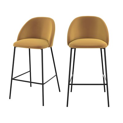 Lot de 2 chaises pour îlot central 66 cm en velours - KARL RENDEZ-VOUS DÉCO
