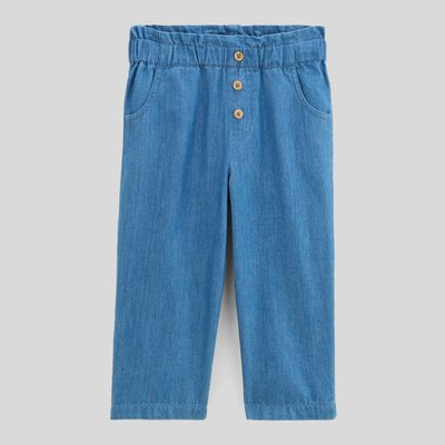 Pantalon taille élastique en chambray en coton BIO GOTS BOUT'CHOU