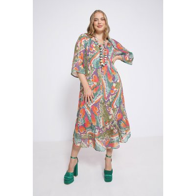 robe plissée en voile imprimé JEAN-MARC PHILIPPE