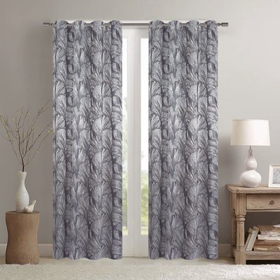 Paire de rideaux jacquard tissé abstrait avec relief HOME MAISON