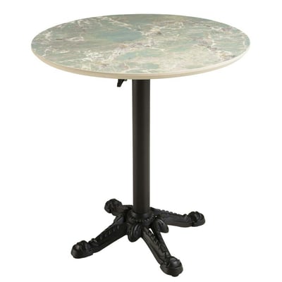 Table bistrot D70cm pliable en céramique marbré vert BELLUNE PIER IMPORT