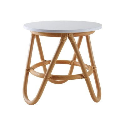 Petite table d'appoint en rotin et MDF laqué AUBRY GASPARD