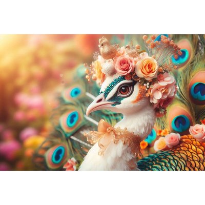 Tableau Mural Paon Floral ANIMAUX CEANOTHE