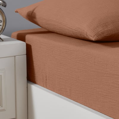 Drap housse en gaze de coton bonnet 30 cm LOFT SENSEI MAISON