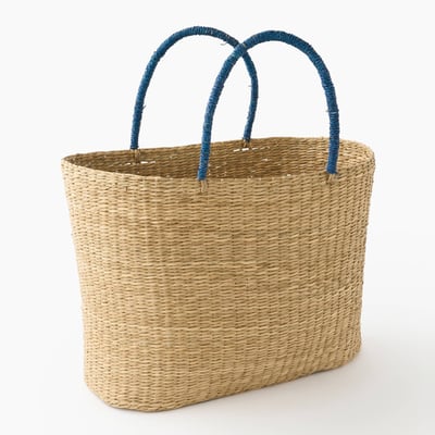 Panier ovale, L50x25x35cm, en jonc de mer MONOPRIX