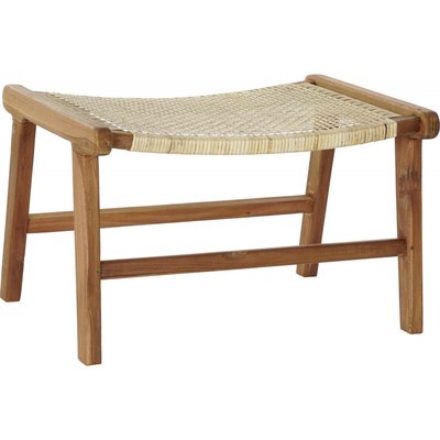 Tabouret en rotin et teck, collection Balines RECOLLECTION