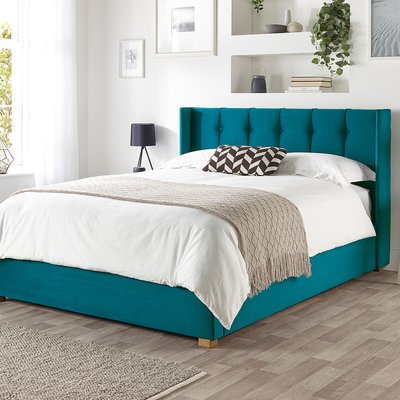Utopia Velvet Ottoman Storage Bed with Upholstered Winged Headboard CATHERINE LANSFIELD