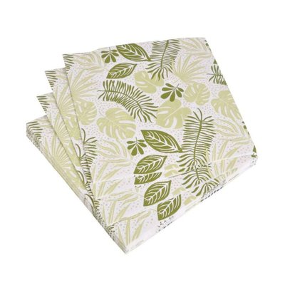 Lot de 20 serviettes en papier Feuilles DOUCEUR D'INTÉRIEUR