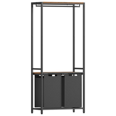 Meuble de rangement salle de bain avec panier à linge intégré - H175 cm CALICOSY