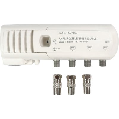 Amplificateur TV intérieur 3 TV 20db réglable avec LED TELEVES