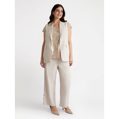 Blazer sans manches en tissu fluide avec fermeture à un bouton FIORELLA RUBINO