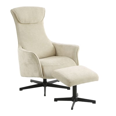 Fauteuil relax + repose-pieds tissu  RIGEL BAÏTA