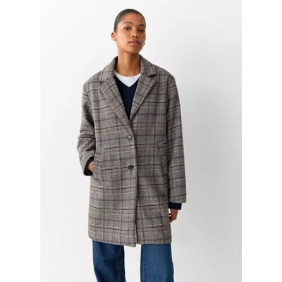 Manteau en drap de laine à carreaux MANGO TEEN