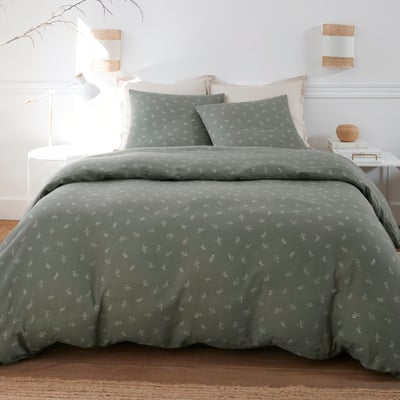 housse couette avec taie(s) oreiller en gaze de coton imprimée, Celestine BATON ROUGE