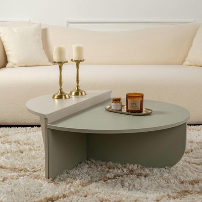 Table basse moderne vert sauge & beige - 2 hauteurs MARFA PIER IMPORT