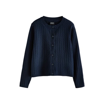 Cardigan d’école en maille torsadée de coton NEXT