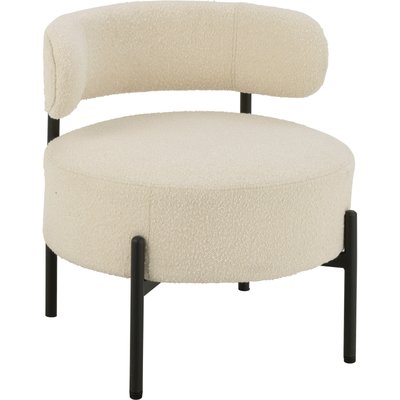 Chaise lounge design bouclette blanche structure métal RECOLLECTION