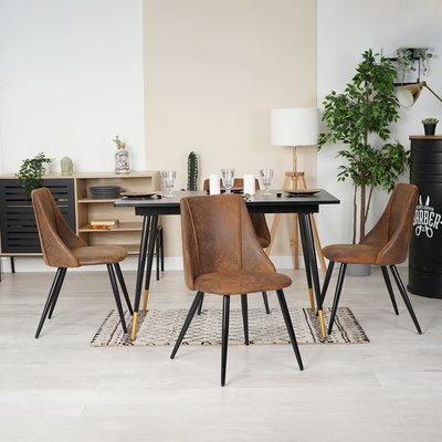 Ensemble de table à manger extensible à allonge avec 4 chaises, WHALEN4PCSSET MEUBLES COSY