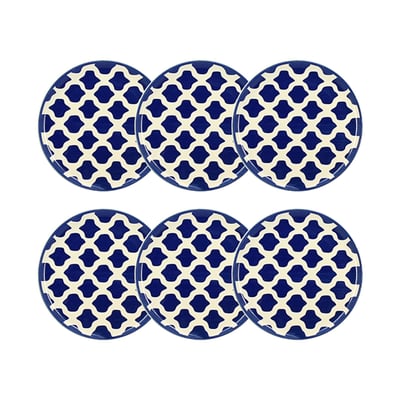 Lot de 6 assiettes plates 26cm en grès, PALM BEACH NOVASTYL