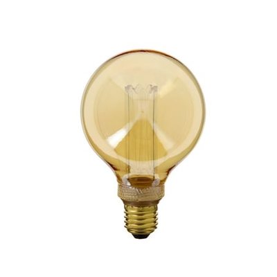 Ampoule Led Déco Hologramme Globe (g95) Au Verre Ambré, Culot E27, 4w Cons., 200 Lumens, Lumière Blanc Chaud XANLITE