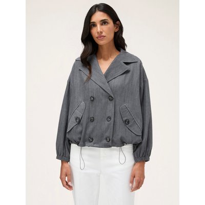 Bomber en tissu 100 % lyocell effet denim avec doublure intérieure à motif animalier MOTIVI