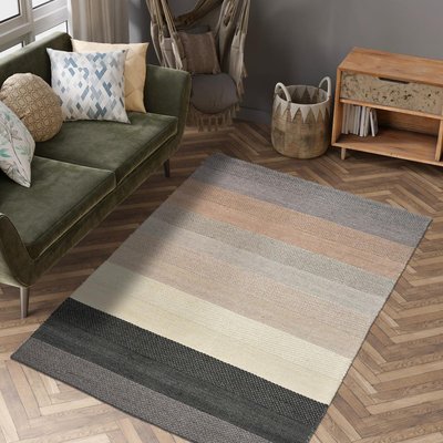Tapis kilim fait à la main en laine motif géométrique UN AMOUR DE TAPIS
