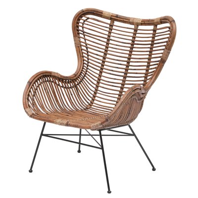 Fauteuil métal et rotin naturel, JAKARTA NORDLYS