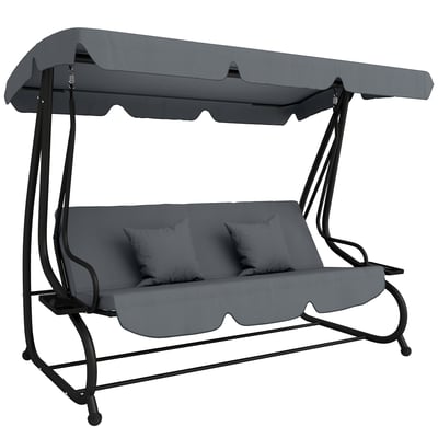 Swing Lounge Acier Gris foncé OUTSUNNY