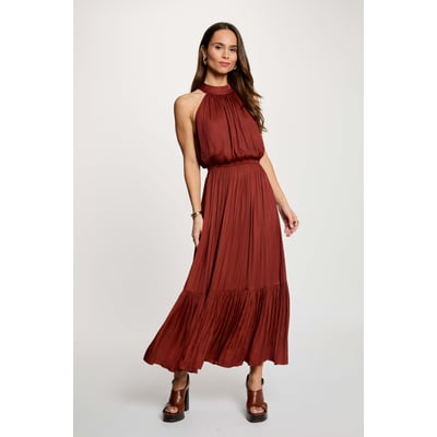 Robe longue évasée fluide MORGAN