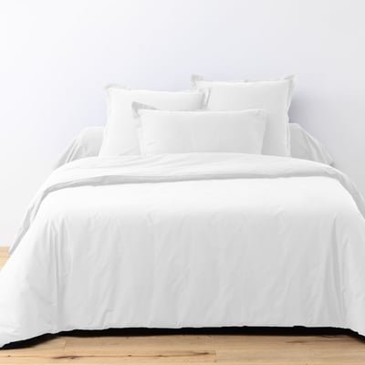 Parure de lit en 100% coton unie avec housse de couette + taie d’oreiller EDEN