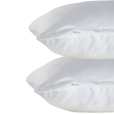 Lot de 2 taies d'oreillers unies satin de coton PRESTIGE TODAY