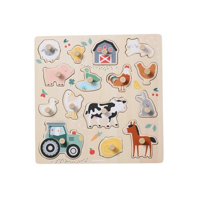 Puzzle boutons Lovely Farm en bois VERTBAUDET