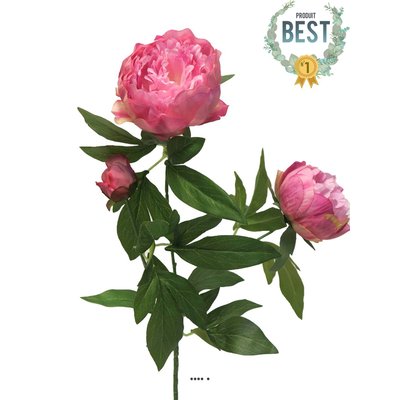Pivoine artificielle ramifiée, 3 têtes, H ARTIFICIELLES